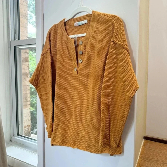 New Free People Hailee Sweater Set Matching Two Piece Pants in Orange - Picture 10 of 14